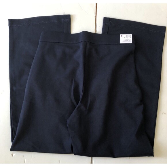 Gloria Vanderbilt Women's Ponte Pants Navy Knit Cropped Length Pullover Pockets - Picture 7 of 9